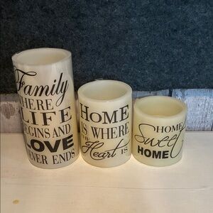 Source Unknown Cream LED Candles with Heartfelt Quotes